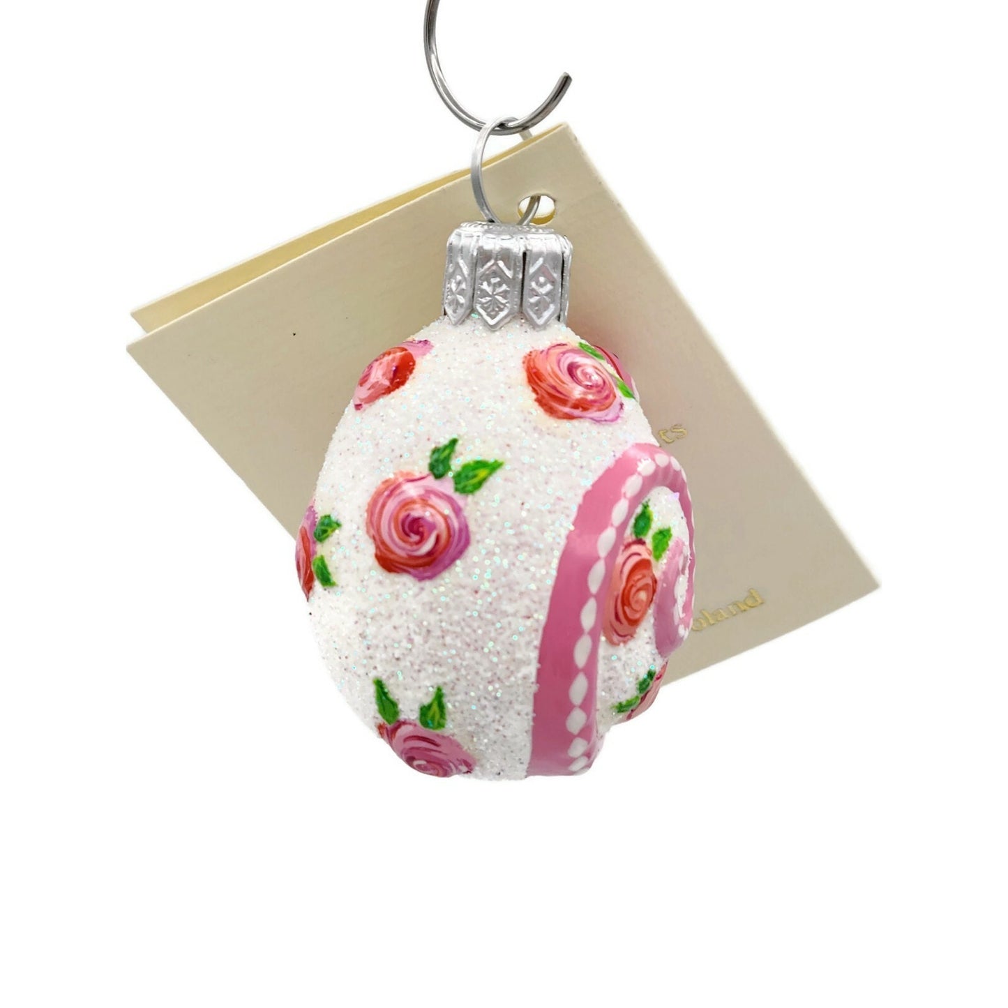 Patricia Breen Springtime Chameleon Pink Rose Floral Christmas Holiday Ornament