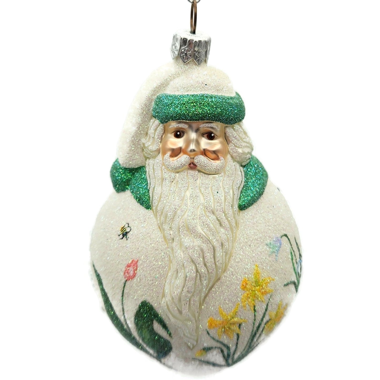 Patricia Breen Santa Poeticus Day Flowers Bees Pearl Spring Christmas Ornament