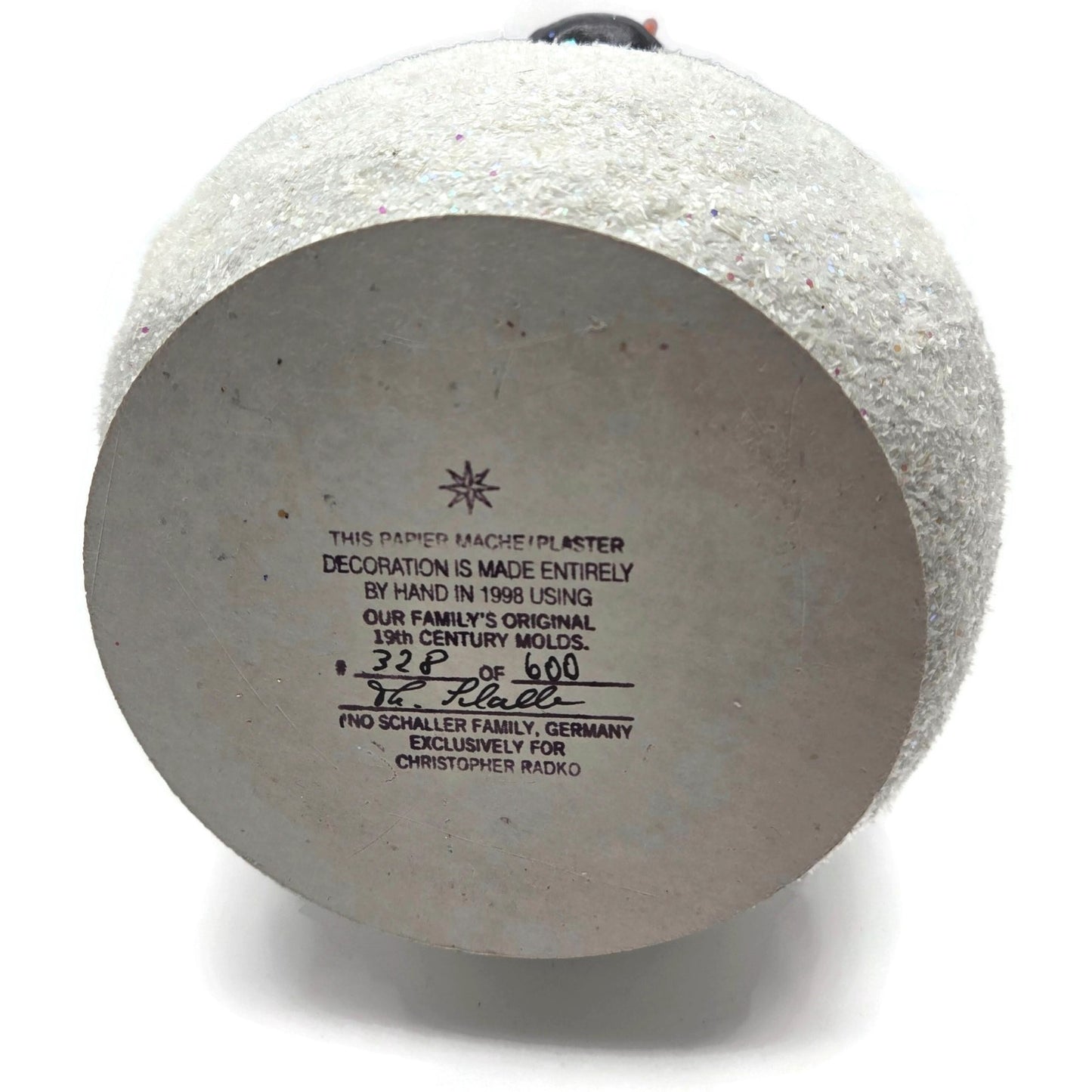 Ino Schaller Christopher Radko Snowman Red Hat Christmas Candy Container 1998