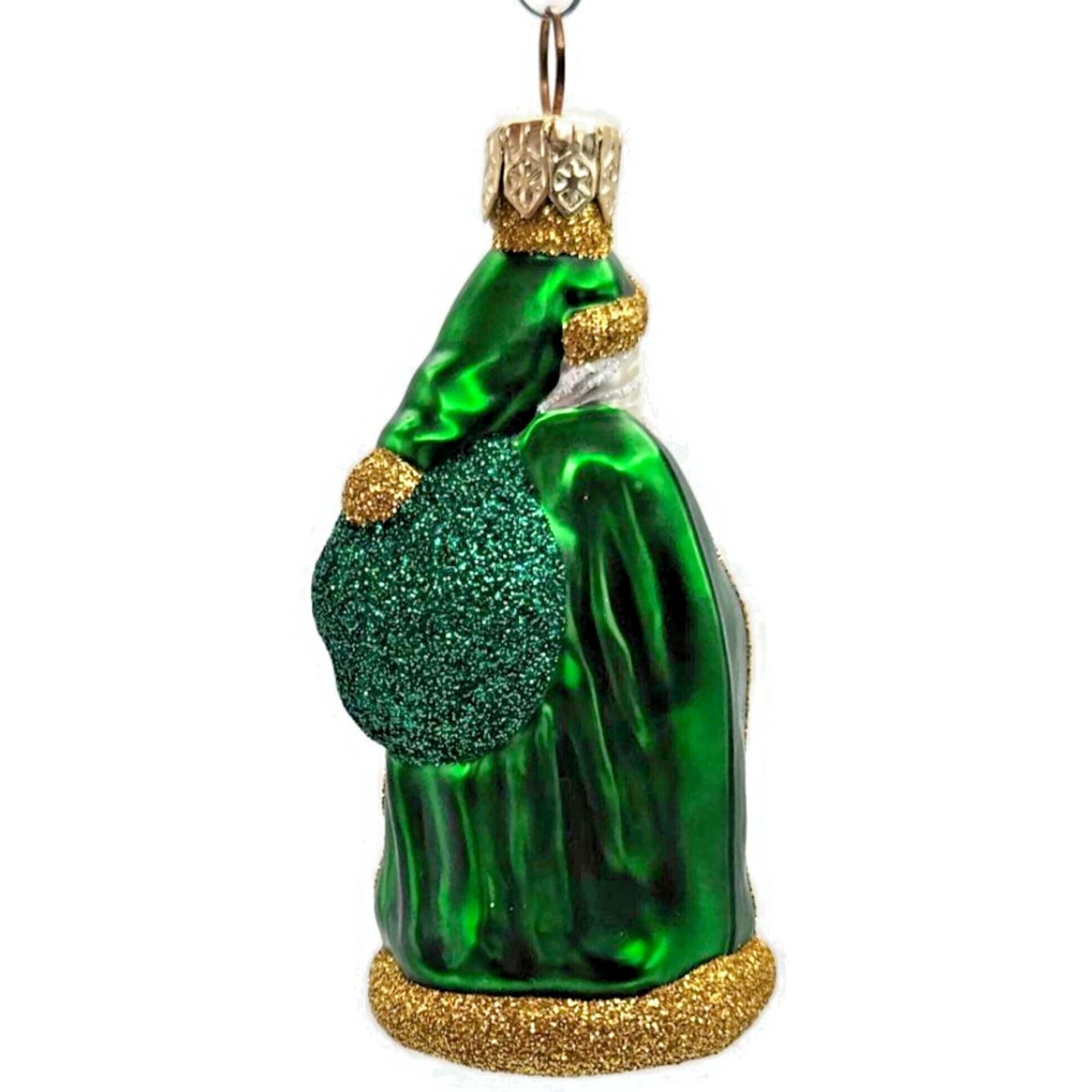Patricia Breen Miniature Jordan Santa Claus Green Bag Christmas Tree Ornament