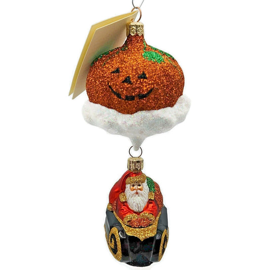 Patricia Breen Night Fright Santa Orange Pumpkin Halloween Christmas Ornament