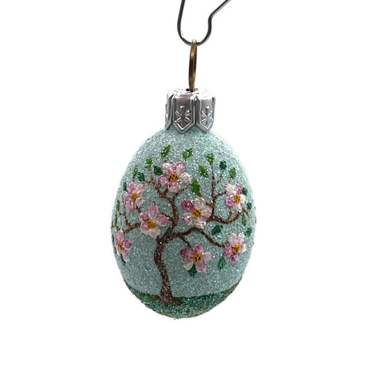 Patricia Breen Miniature Egg Surprise Cherry Blossom Tree Blue Easter Ornament