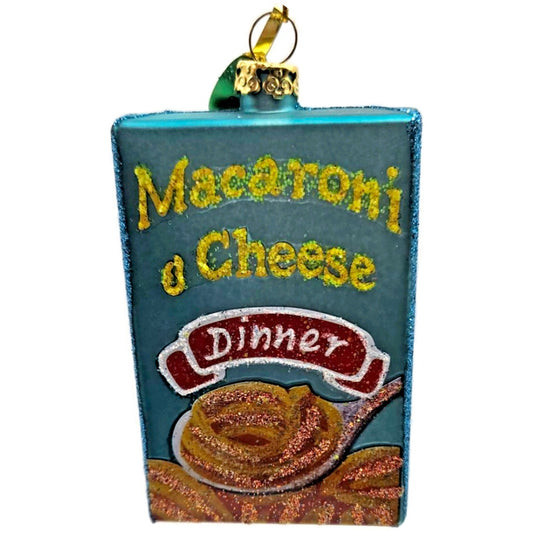Macaroni And Cheese Box Ornament Food Noodles Glass Christmas Tree Decoration