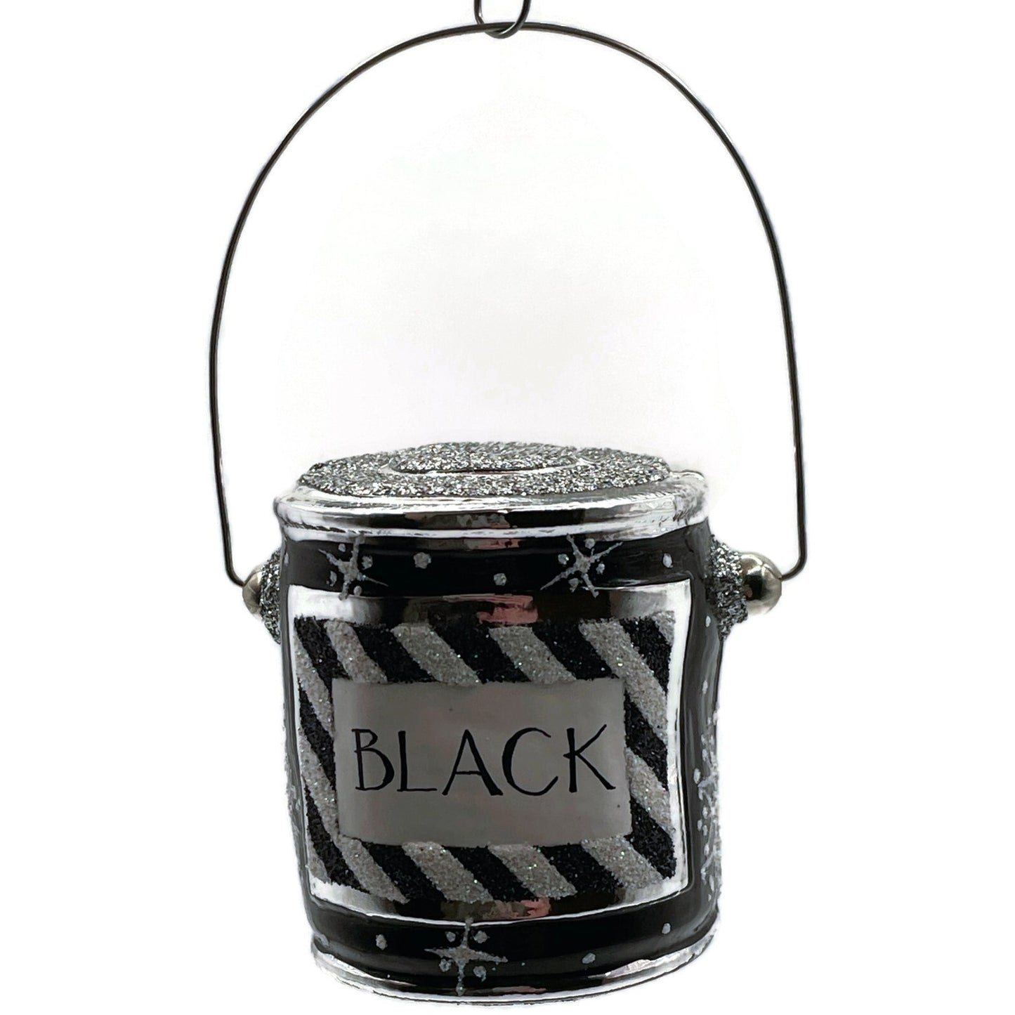 Patricia Breen Colorful Quarts Black Shiny Rim Snowflakes Christmas Ornament