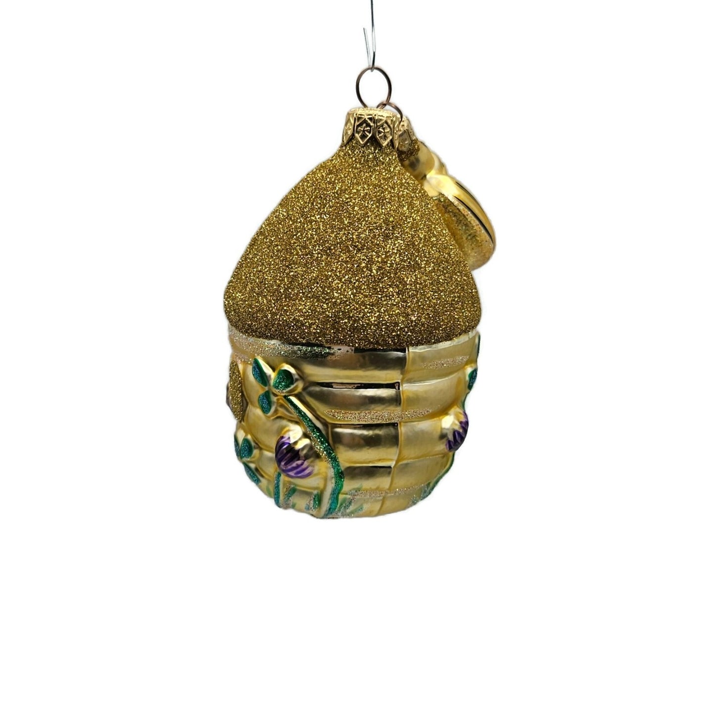 Patricia Breen Clover Beeskep and Bee Glittered Wings Spring Christmas Ornament