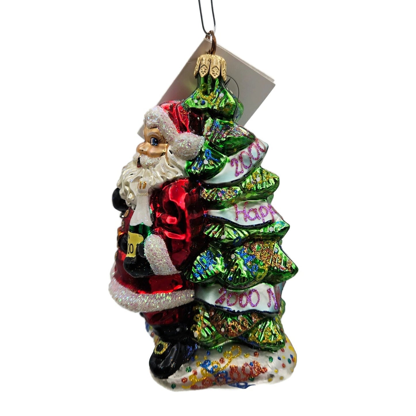 Christopher Radko Millennium Cheer Santa Claus Christmas Tree Ornament 99QVC2