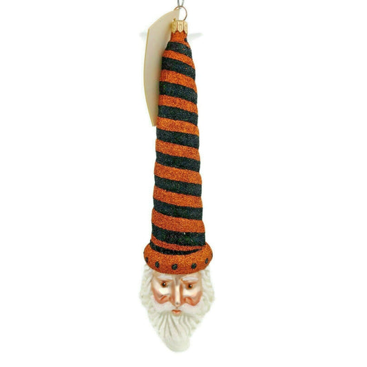 Patricia Breen Sucre Santa Halloween Black Orange Glitter Holiday Tree Ornament