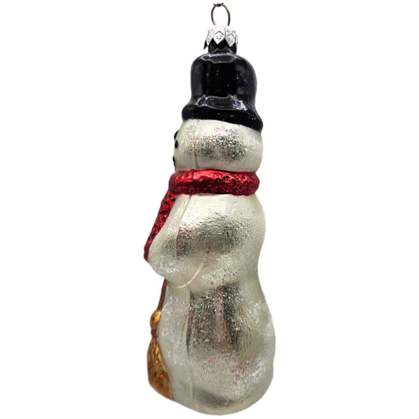 Christopher Radko Snowman With Broom Red Scarf Christmas Tree Ornament