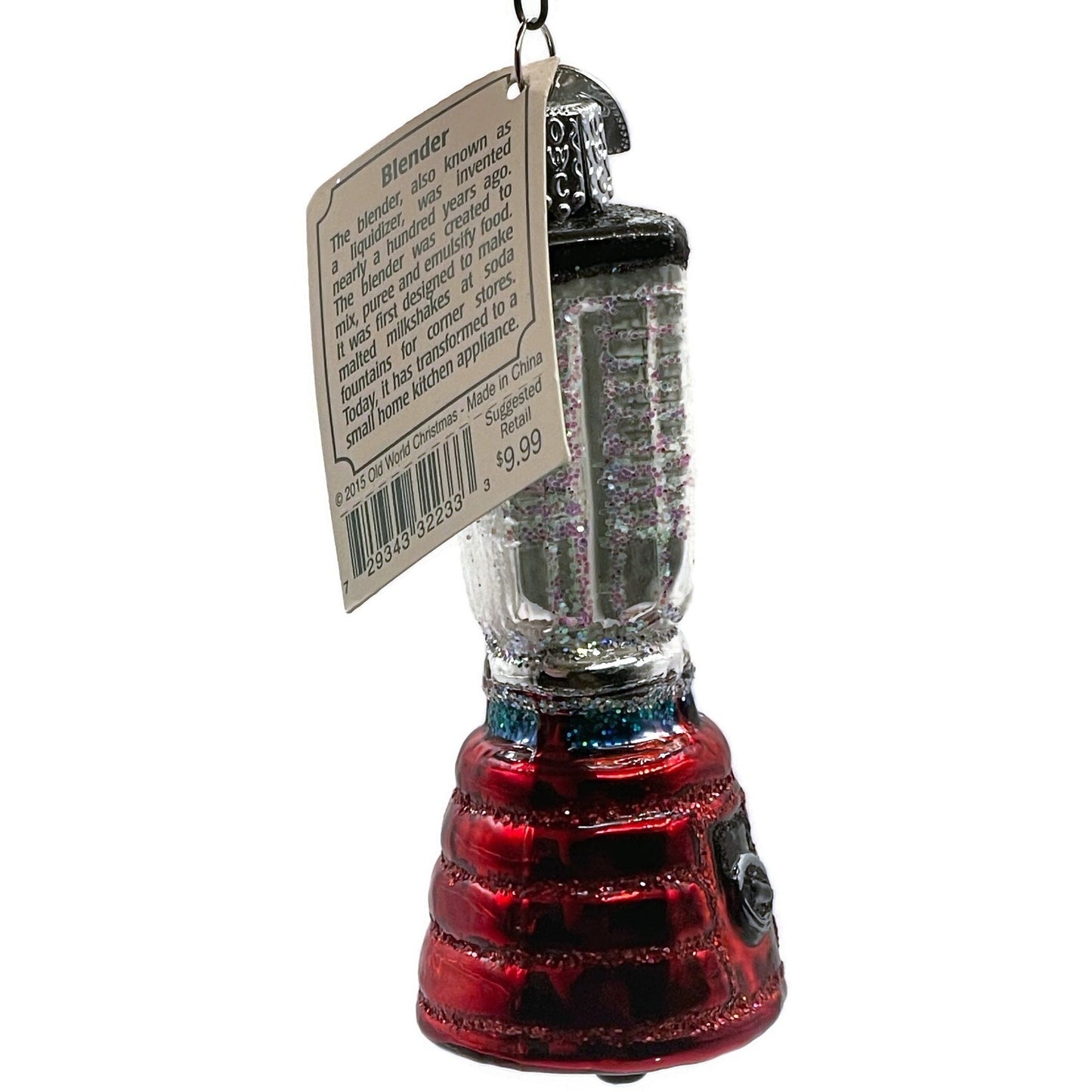 Blender Ornament Kitchen Appliance Red Old World Christmas OWC Tree Decoration