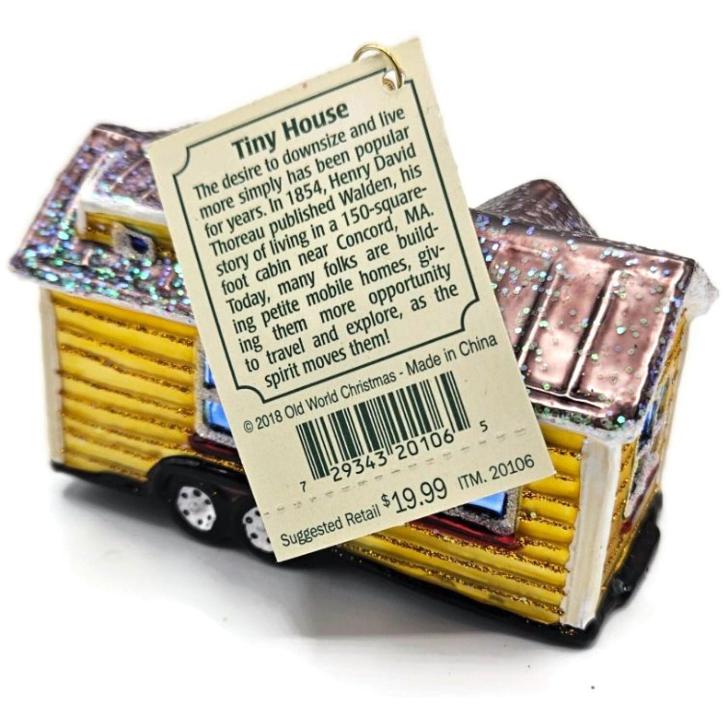 Tiny House Ornament OWC Home Old World Christmas Holiday Tree Decoration