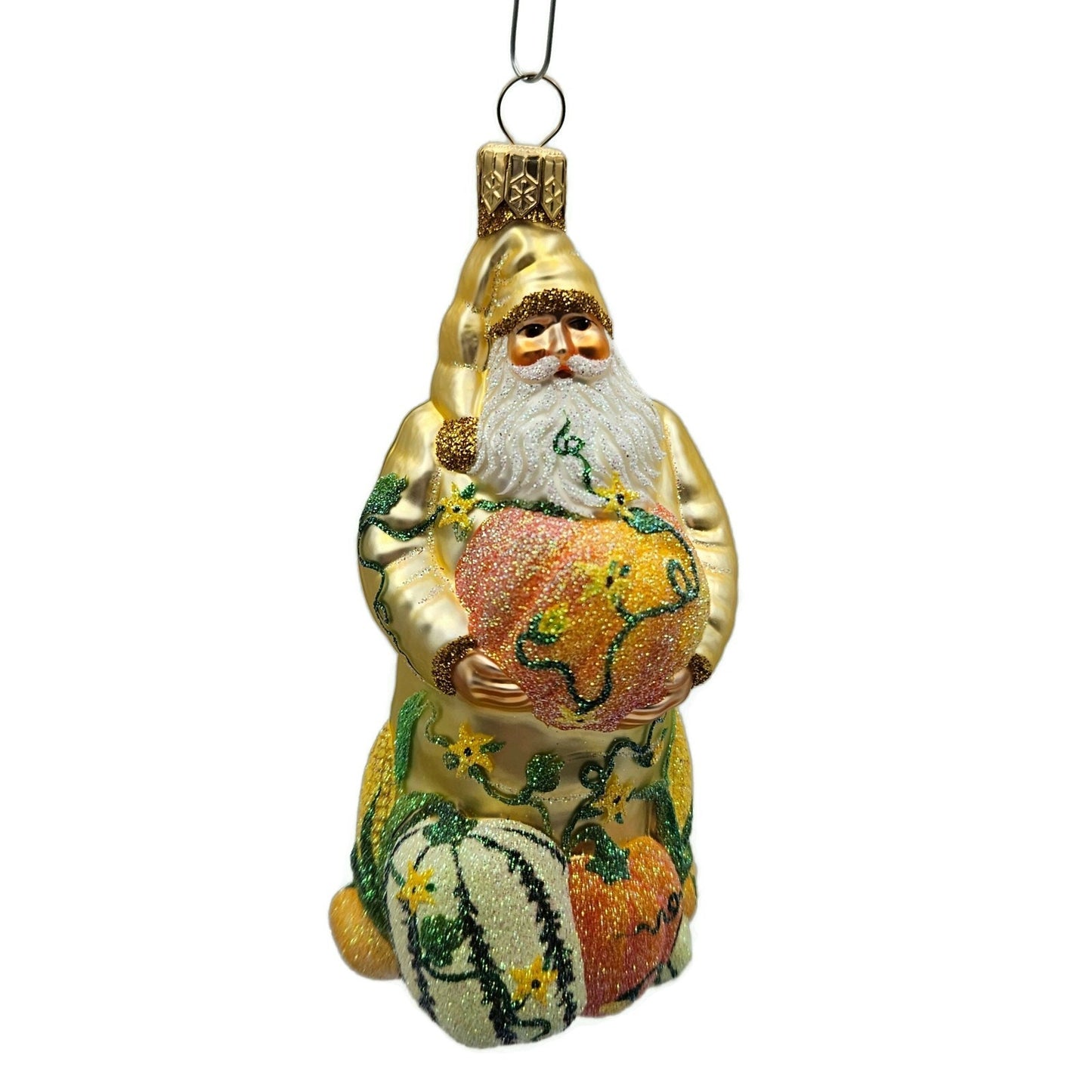Patricia Breen Harvest Santa Claus Gold Pumpkins Fall Christmas Tree Ornament