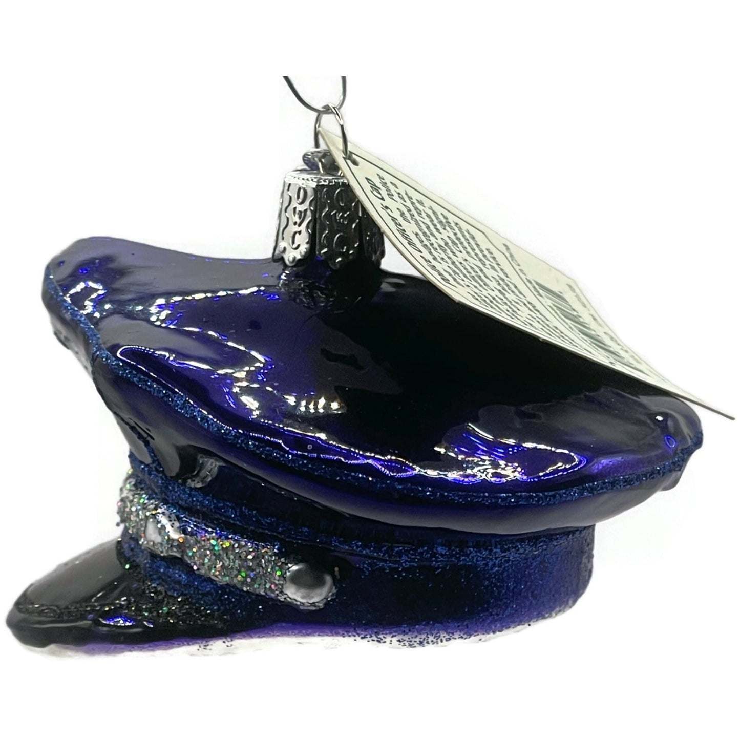 OWC Police Officers Cap Uniform Ornament Blue Old World Christmas Holiday Tree