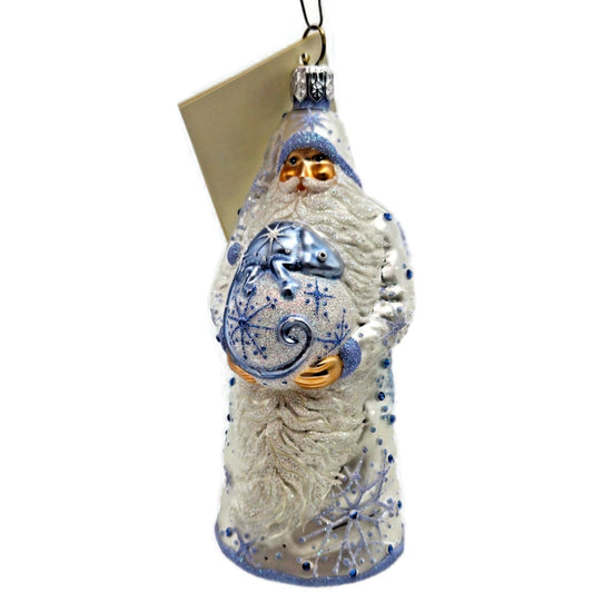Patricia Breen Santa With Chameleon Jeweled Snowflakes Christmas Tree Ornament