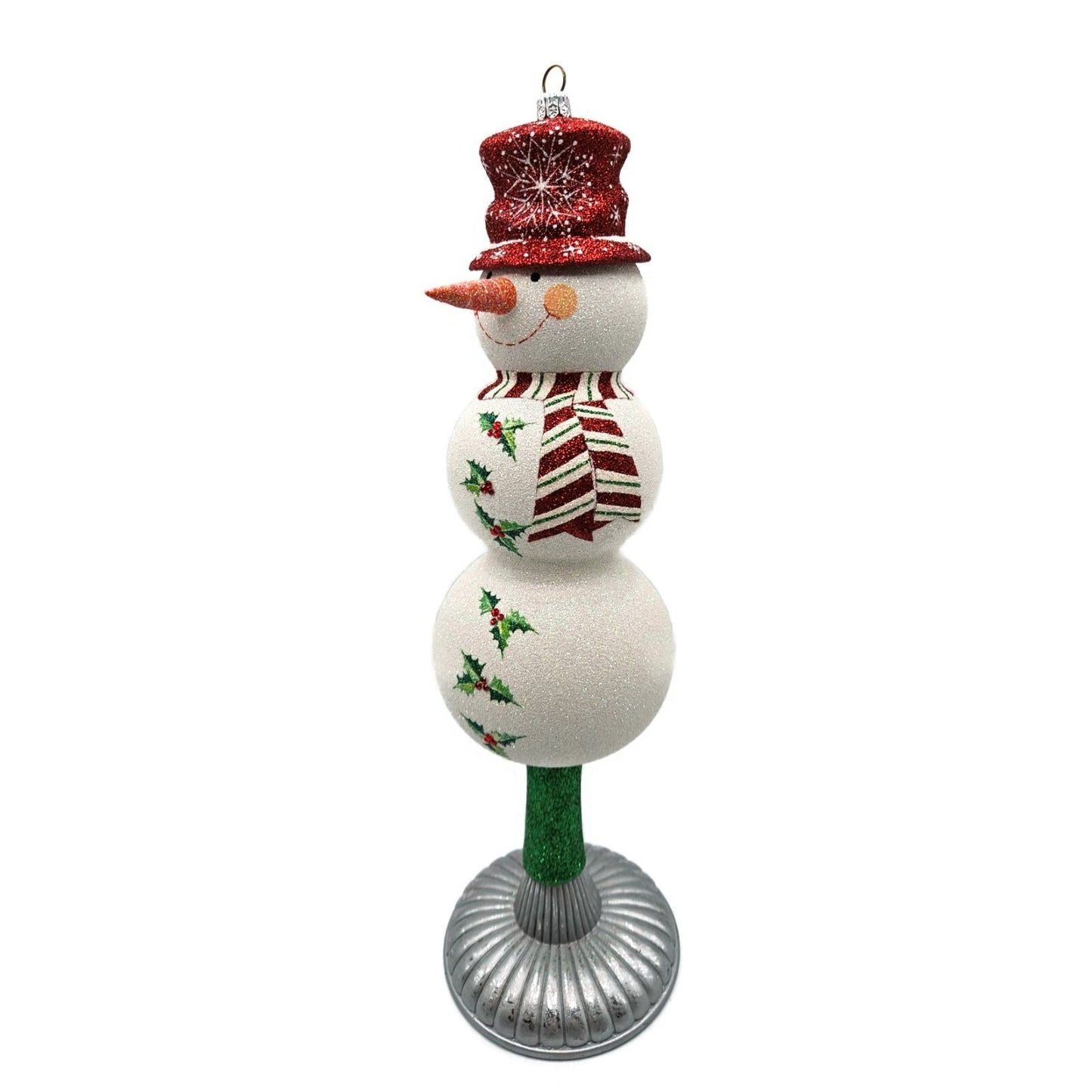 Patricia Breen Snowy Topper Finial Red Snowman Holly Christmas Tree Topper