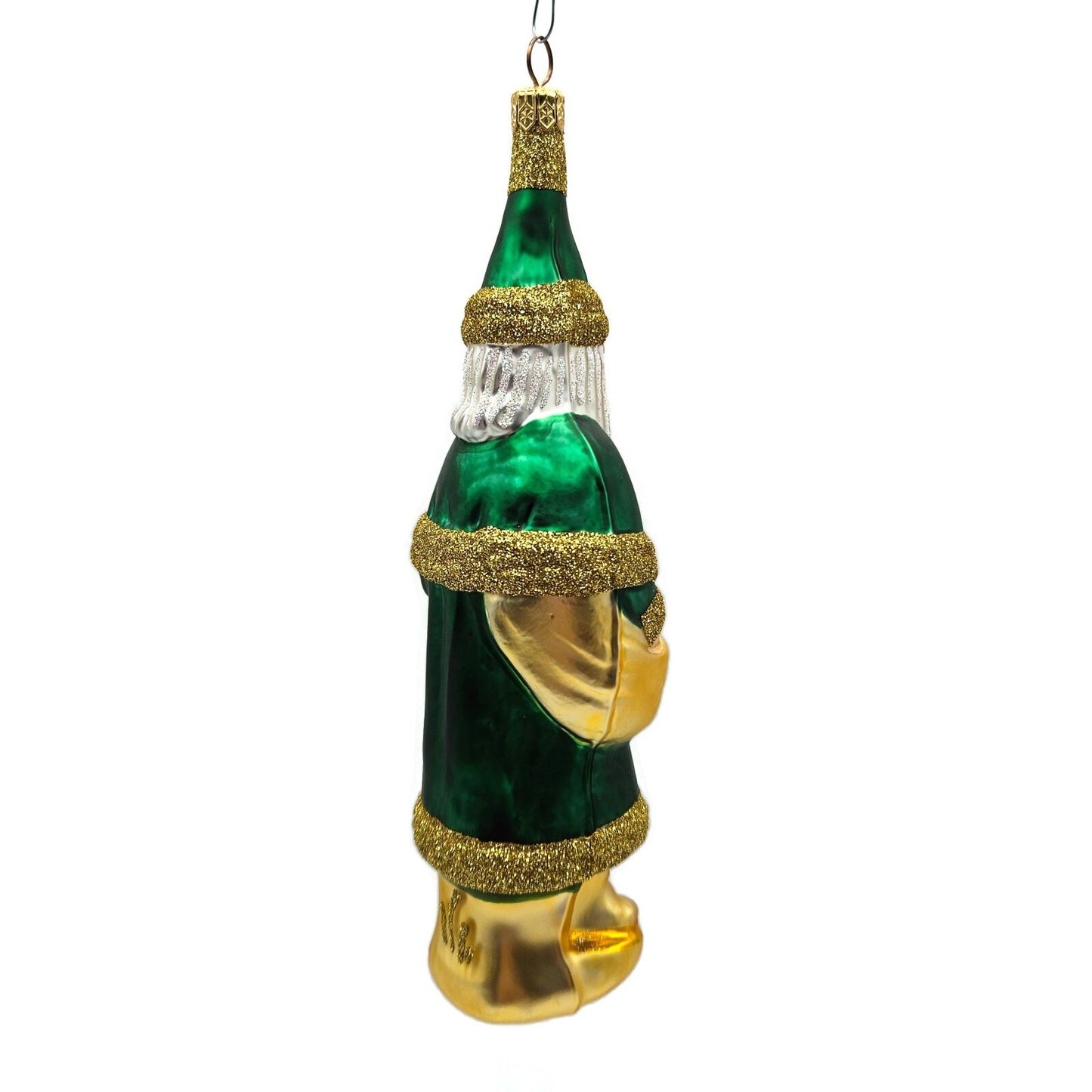 Patricia Breen Chocolate Box Santa Claus Green Gold Christmas Tree Ornament