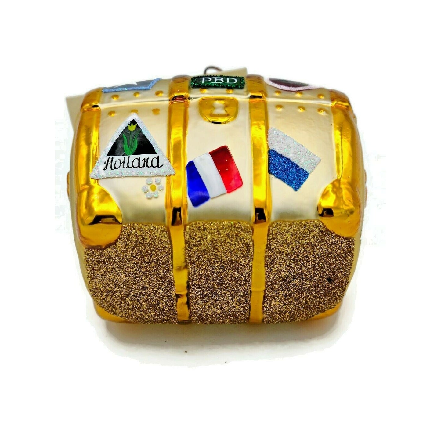 Patricia Breen Bon Voyage Gold Portland Green Triangle Christmas Ornament CATZ