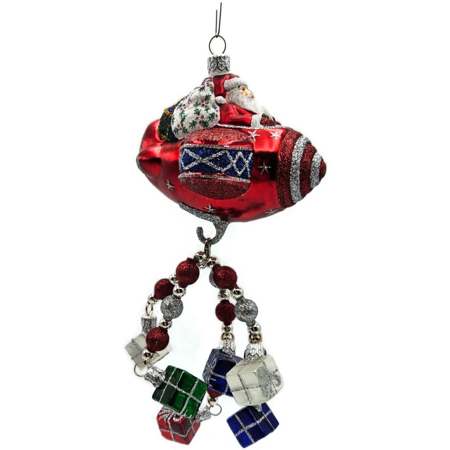 Patricia Breen Santa du Ciel Red Air Plane Travel Gifts Christmas Tree Ornament