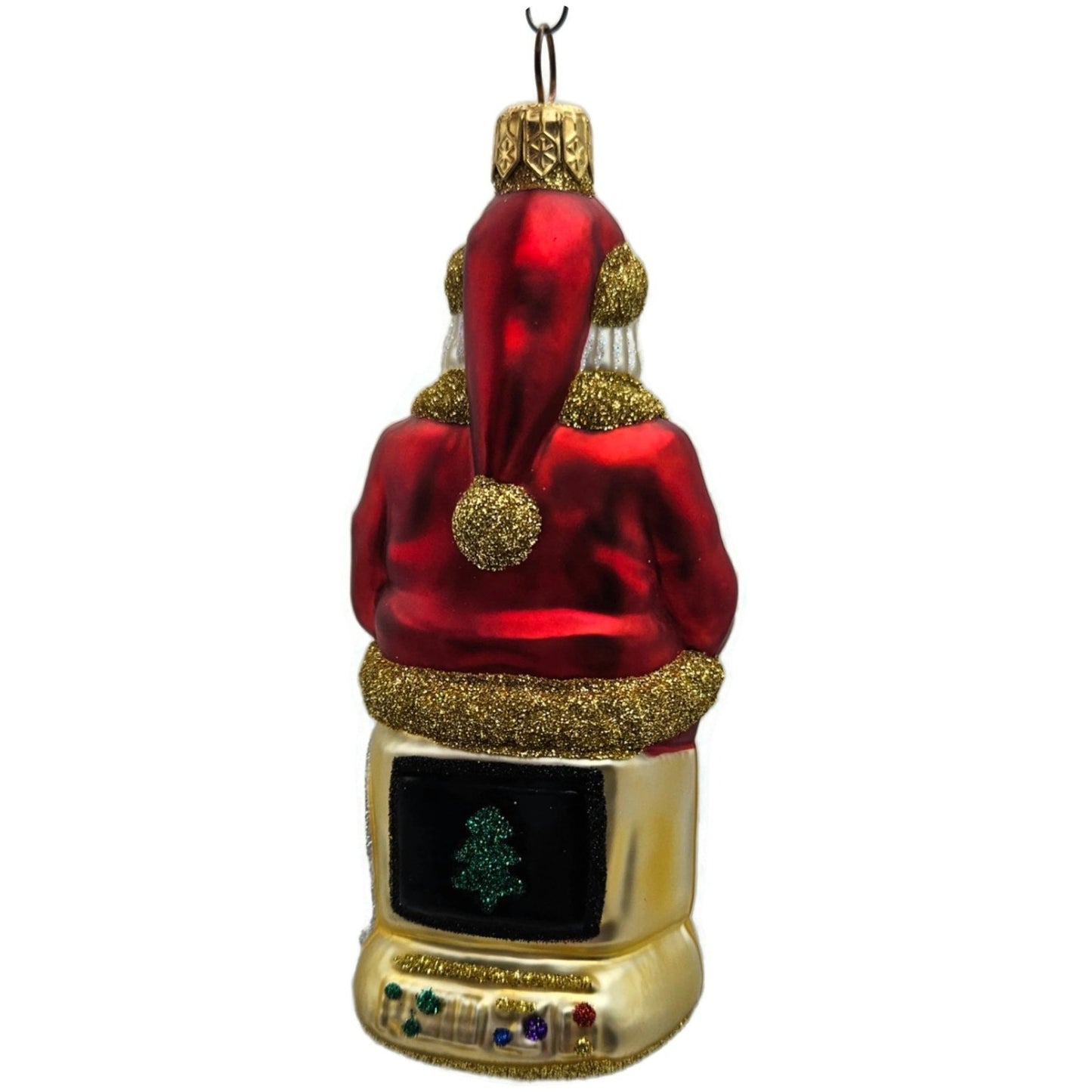 Patricia Breen Cyberspace Santa Red Gold Silver Mouse Christmas Tree Ornament