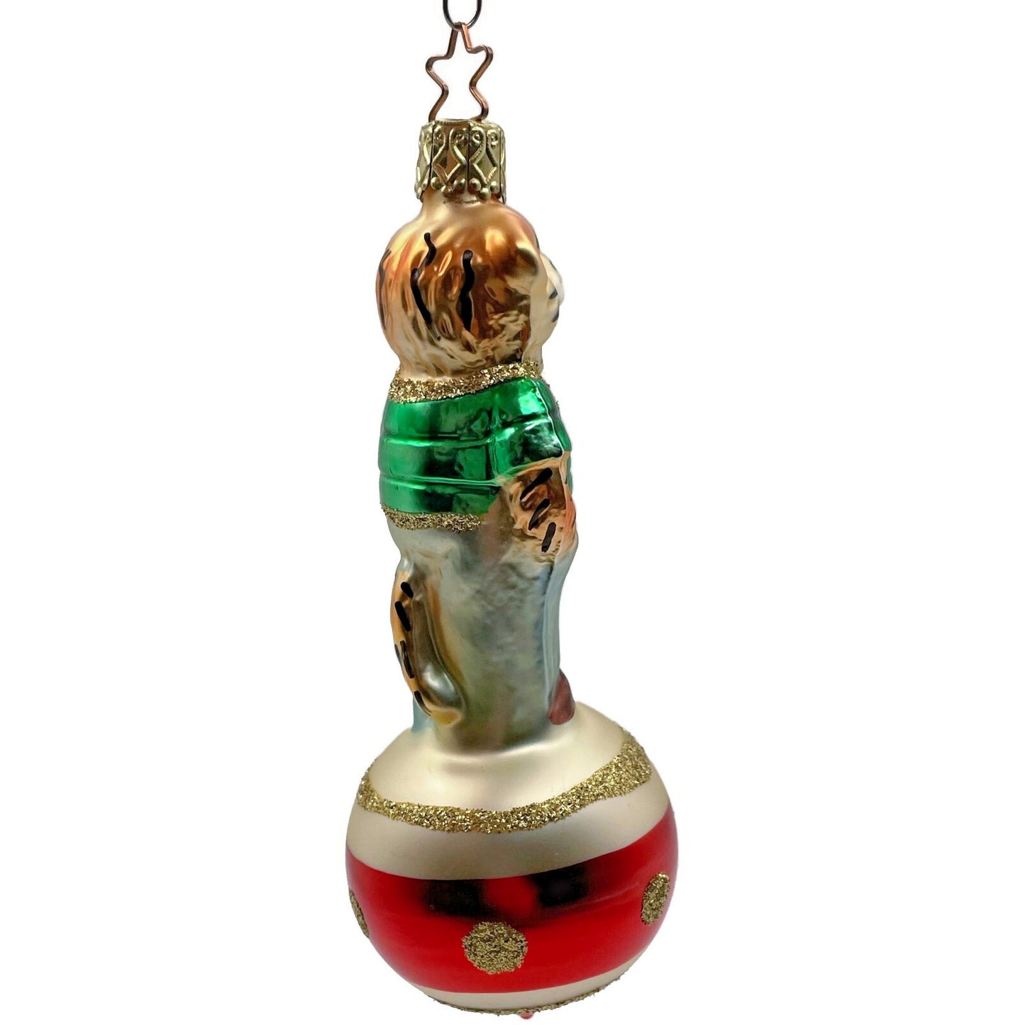 Tony Tiger With Green Shirt Inge Glass Ornament German Christmas Tree Decoration