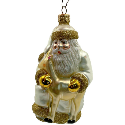 Patricia Breen Santa and Sarenka Pearl Dots Snowflakes Christmas Tree Ornament