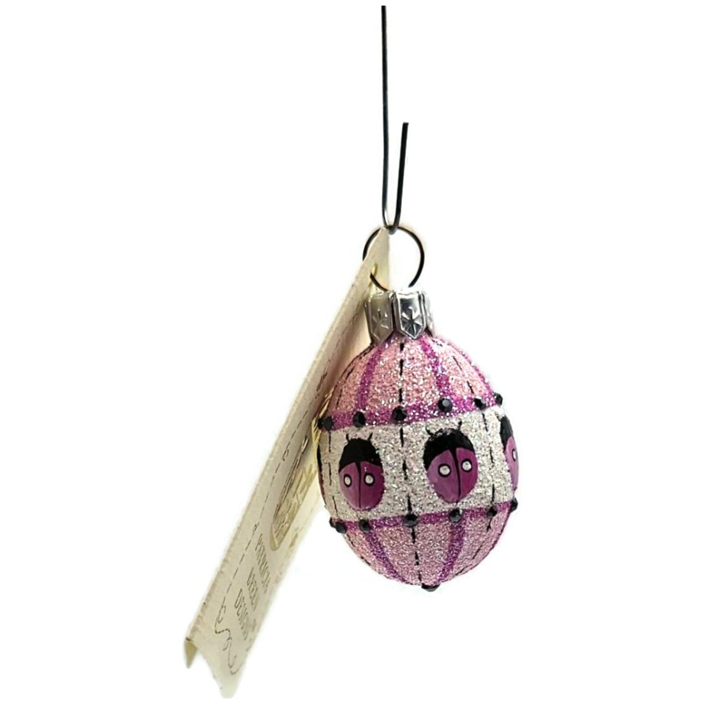 Patricia Breen Miniature Egg Surprise Ladybug Pink Easter Christmas Ornament