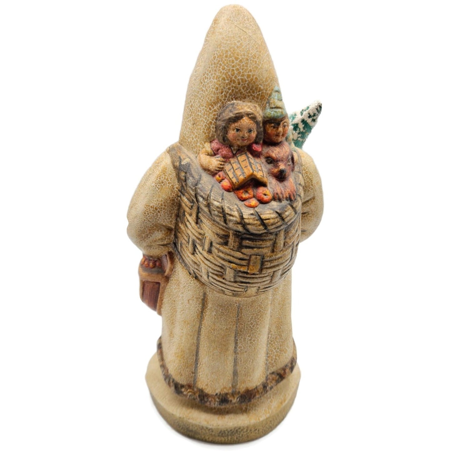 Vaillancourt Father Christmas Ice Cream Mould in White Folk Art Chalkware Figure