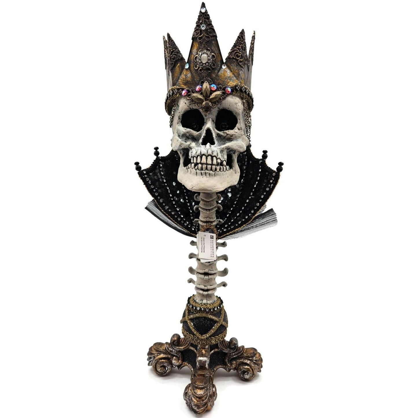Katherine’s Collection Krooked Kingdoom Skeleton King Halloween Candle Holder