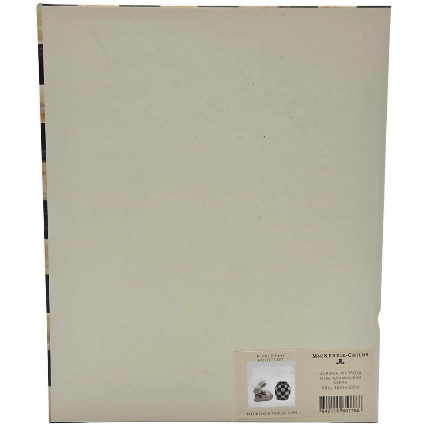 Mackenzie Childs Royal Check Blue Bunny Hostess Napkin Weight Egg Toothpick Set