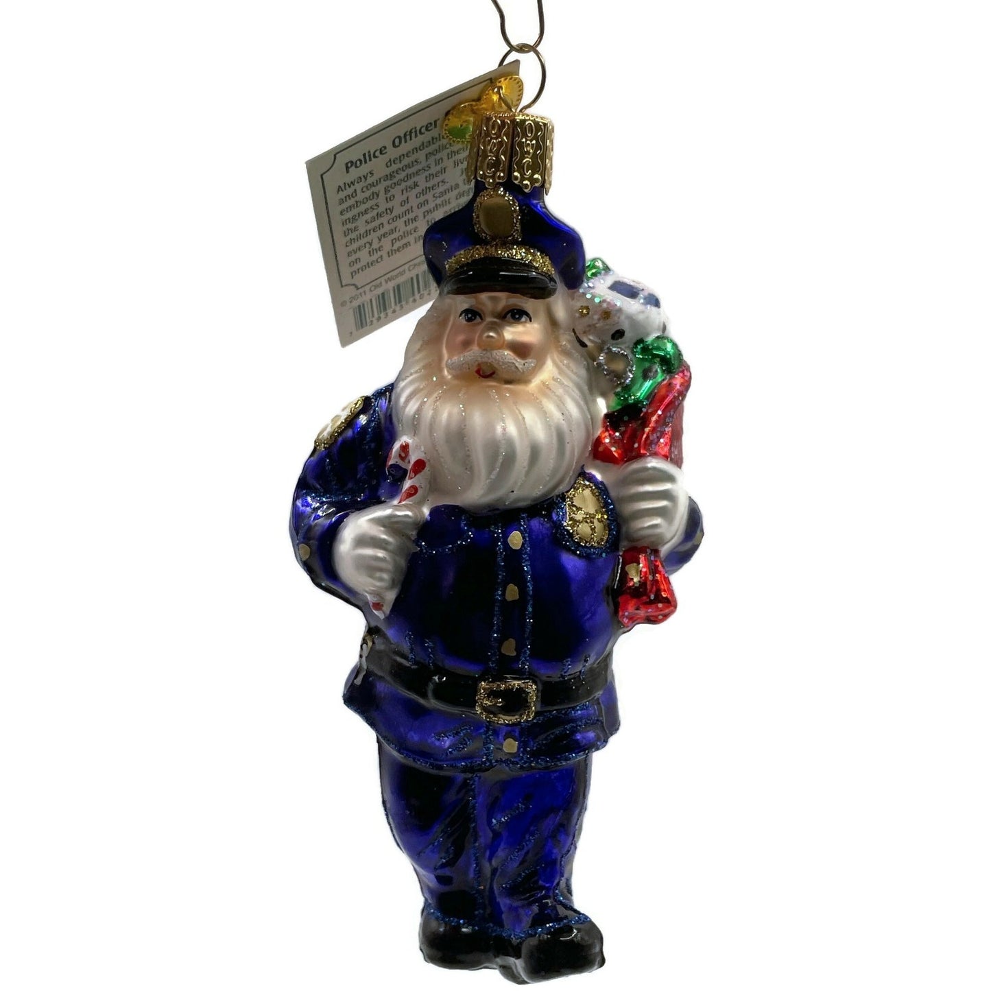 Police Officer Ornament Santa Claus Christmas Tree OWC Old World Christmas Decor
