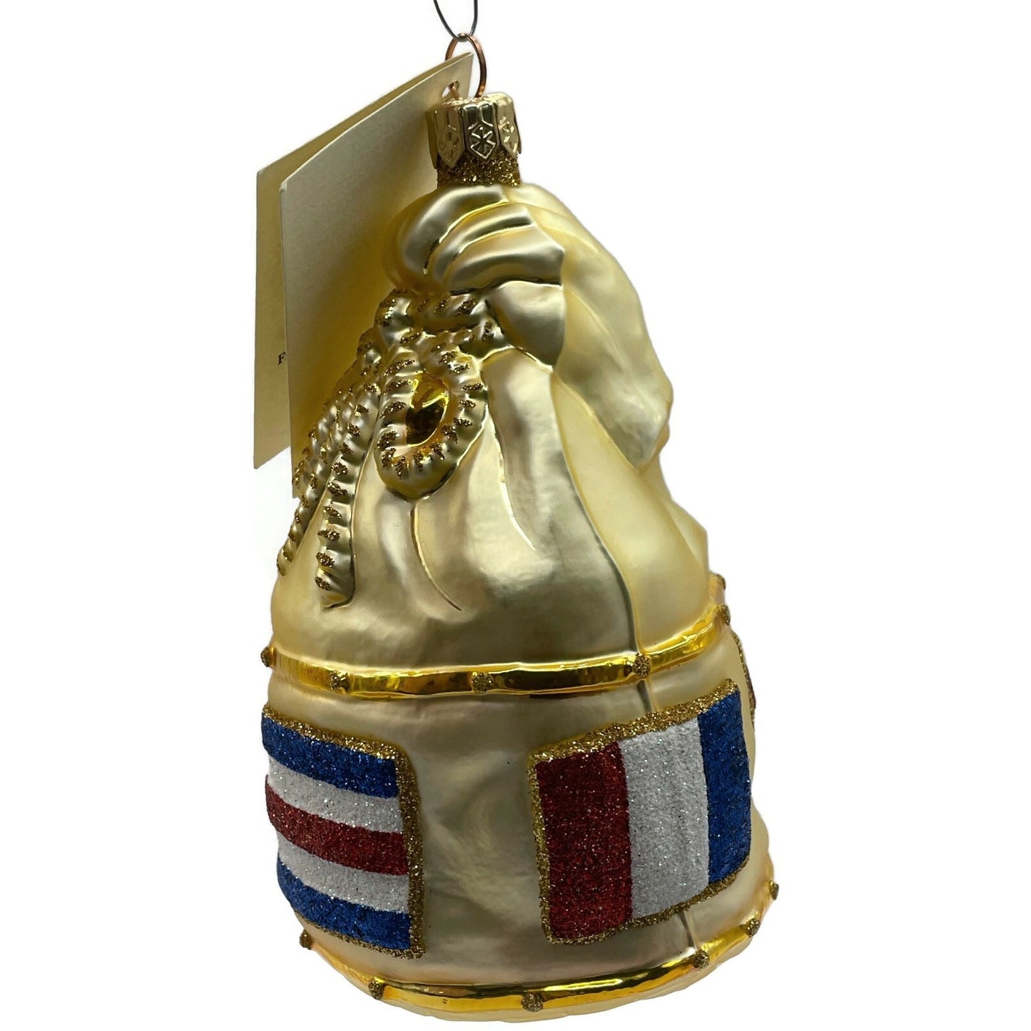 Patricia Breen Santas Duffel Bag Gold Flags Christmas Tree Decor Ornament