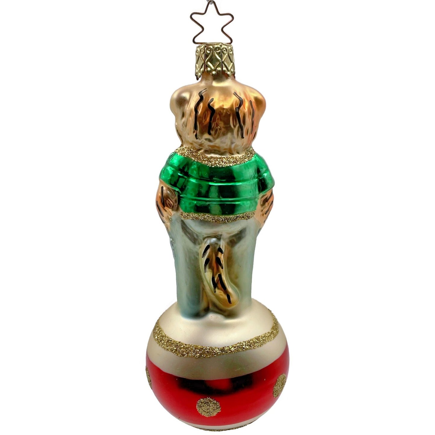 Tony Tiger With Green Shirt Inge Glass Ornament German Christmas Tree Decoration