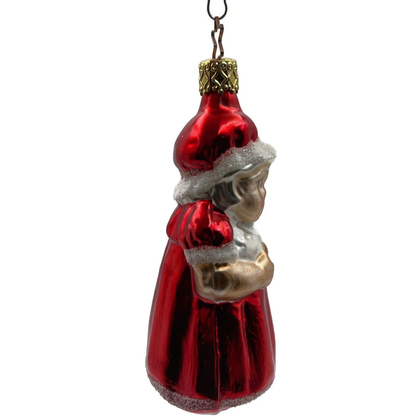 Mrs Claus Red Dress Star Top Inge Glass Ornament German Christmas Tree Decor