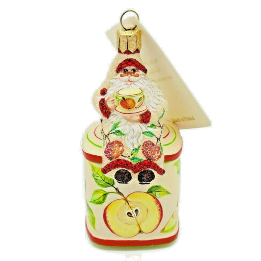 Patricia Breen Tea Time Santa Apples Spring Party Free Standing Holiday Ornament