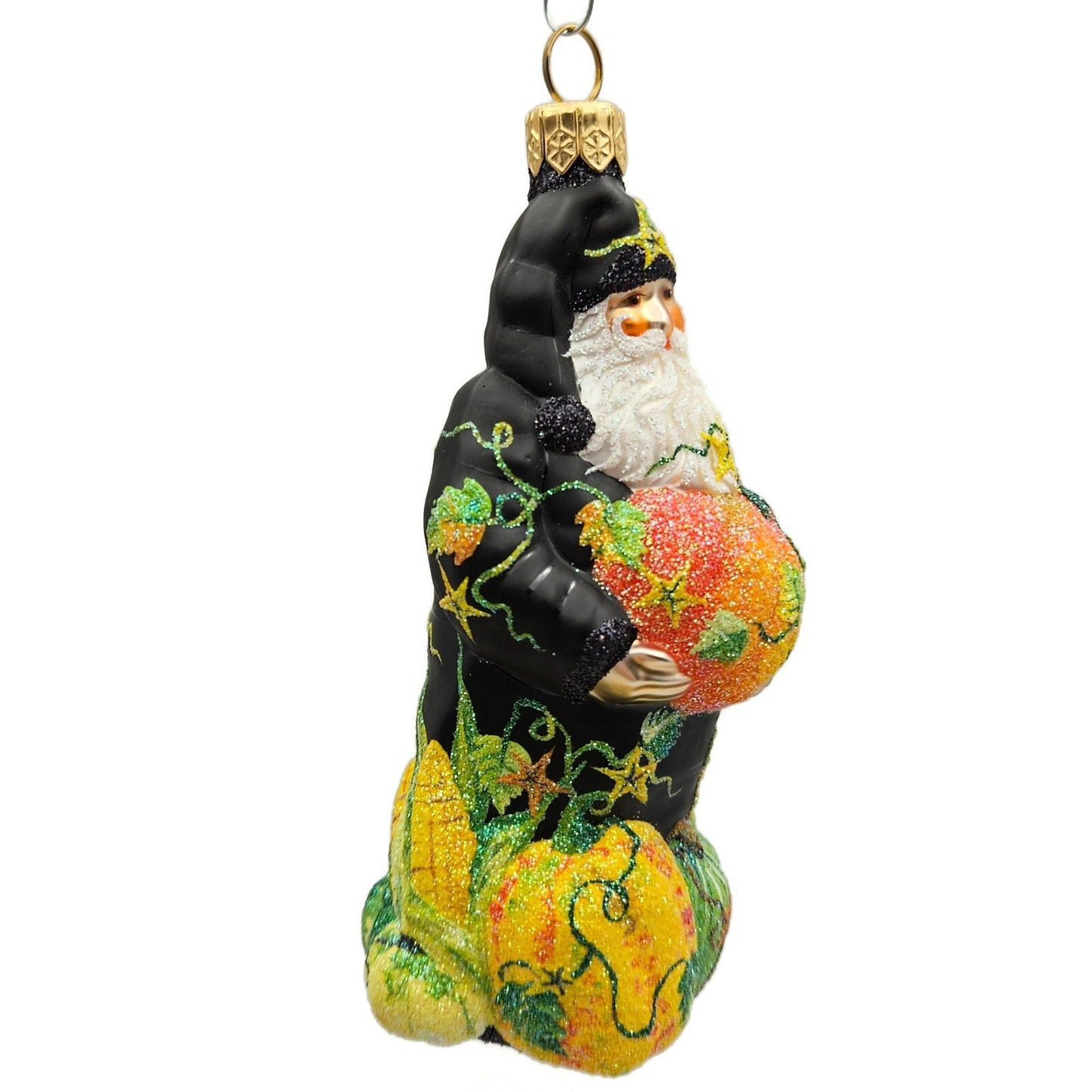 Patricia Breen Harvest Santa Claus Black Pumpkins Fall Christmas Tree Ornament