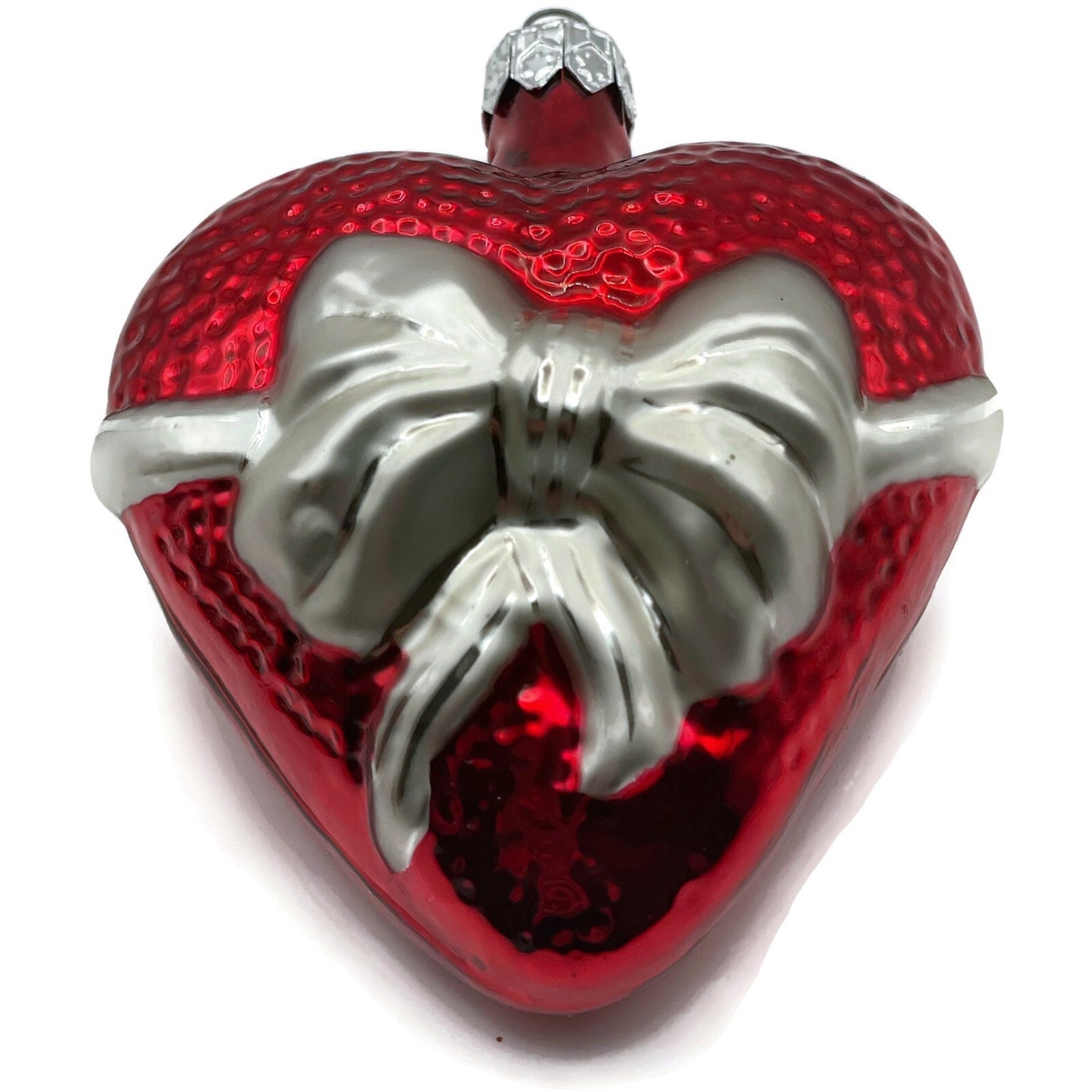 Christopher Radko Ornament Red Sweetheart Love Romance Silver Bow Valentines