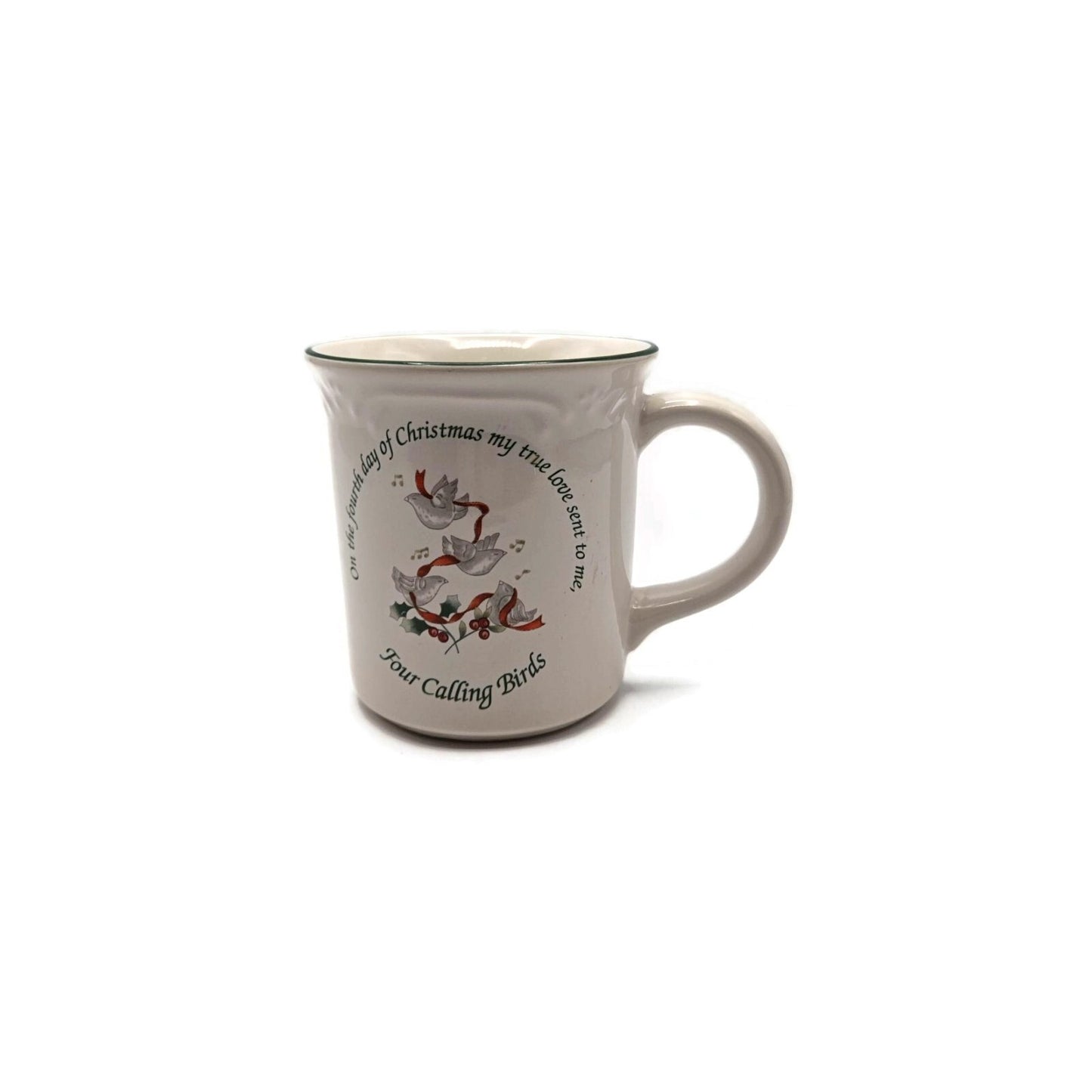 Pfaltzgraff Winterberry Mug Four Calling Birds 12 Days of Christmas Coffee Cup