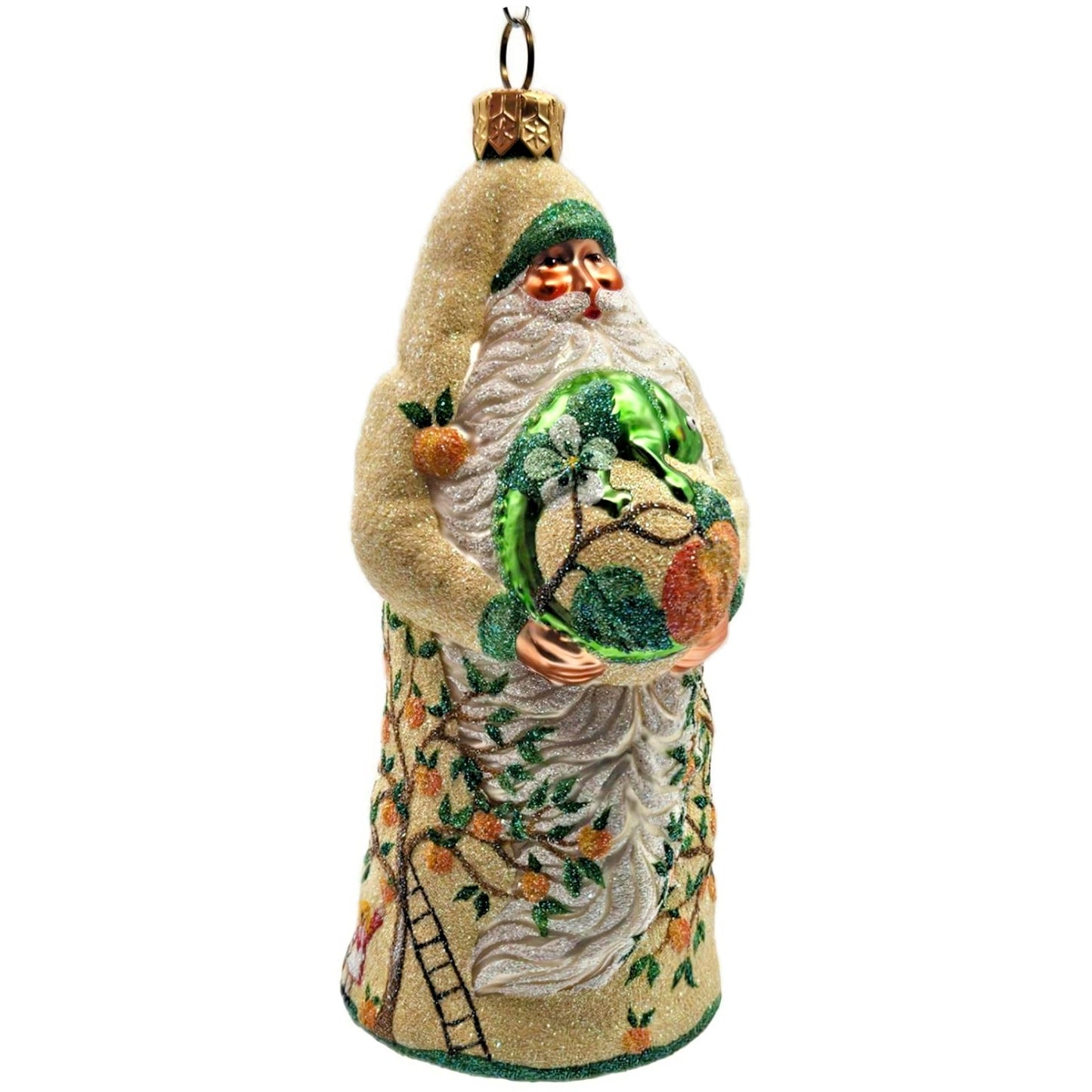 Patricia Breen Santa With Chameleon The Peach Orchard Spring Christmas Ornament