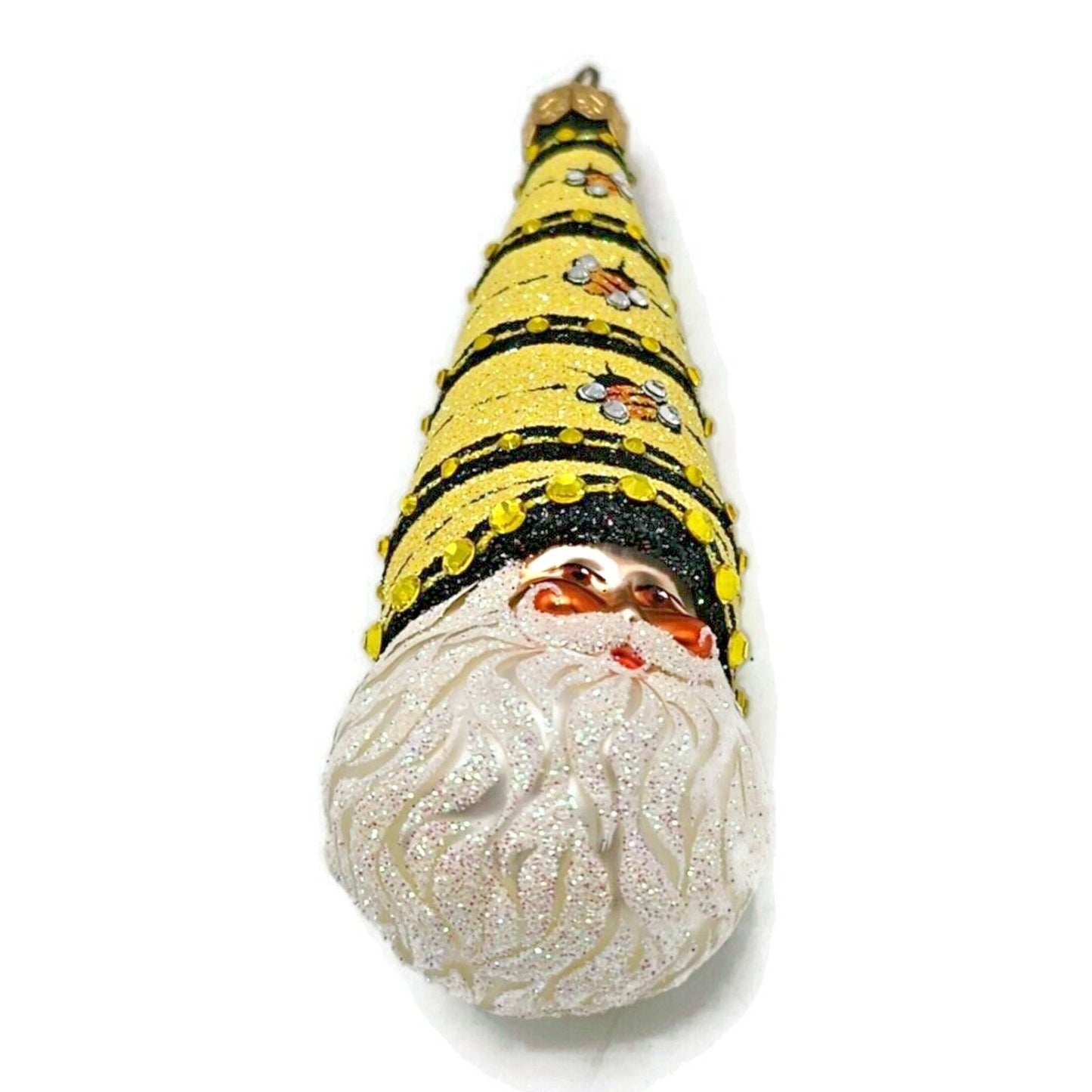 Patricia Breen Winter Sage Bees Striped Santa Claus Spring Christmas Ornament
