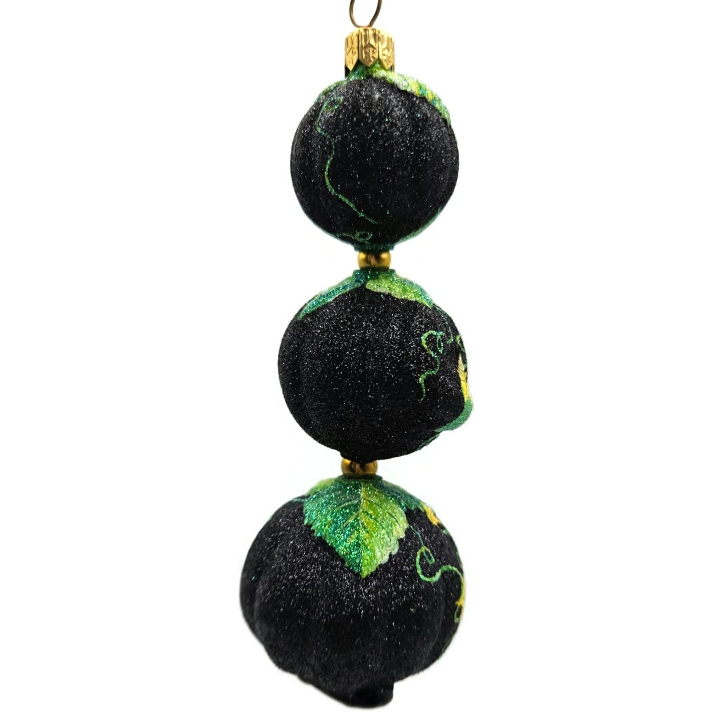 Patricia Breen Kinetic Pumpkinman Black Halloween Christmas Glittered Ornament