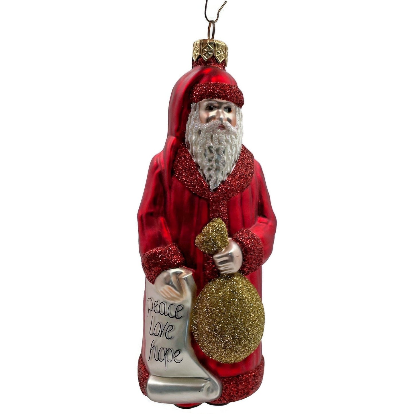 Patricia Breen Gift of the Season Red Gold Santa Claus Christmas Tree Ornament