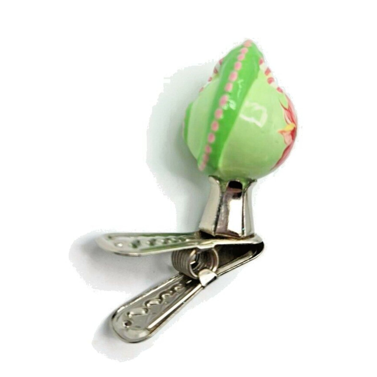 Patricia Breen Petite Miniature Chameleon Poinsettia Christmas Clip on Ornament