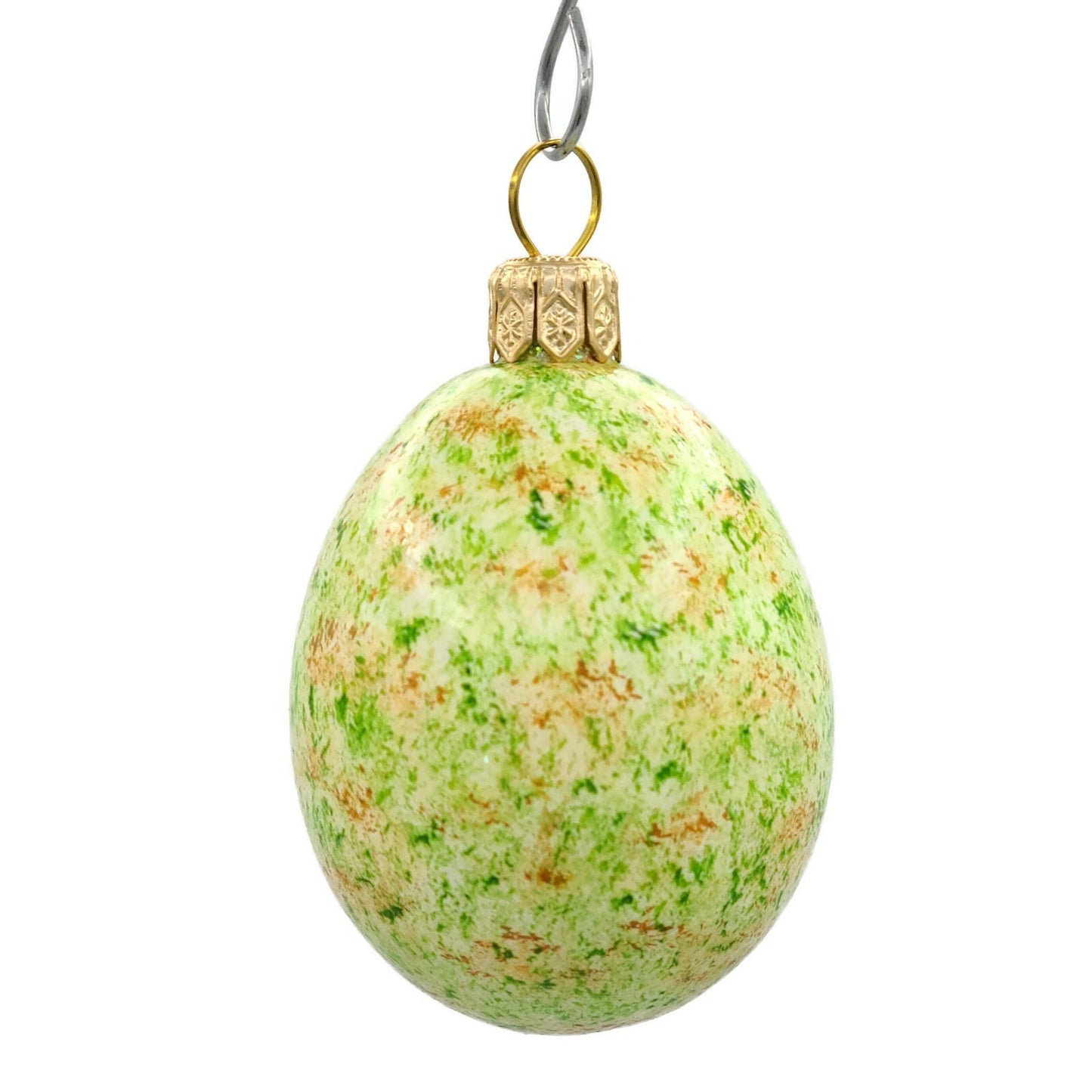 Patricia Breen Medium Egg Trio Artic Warbler Green Spring Easter Ornament Set