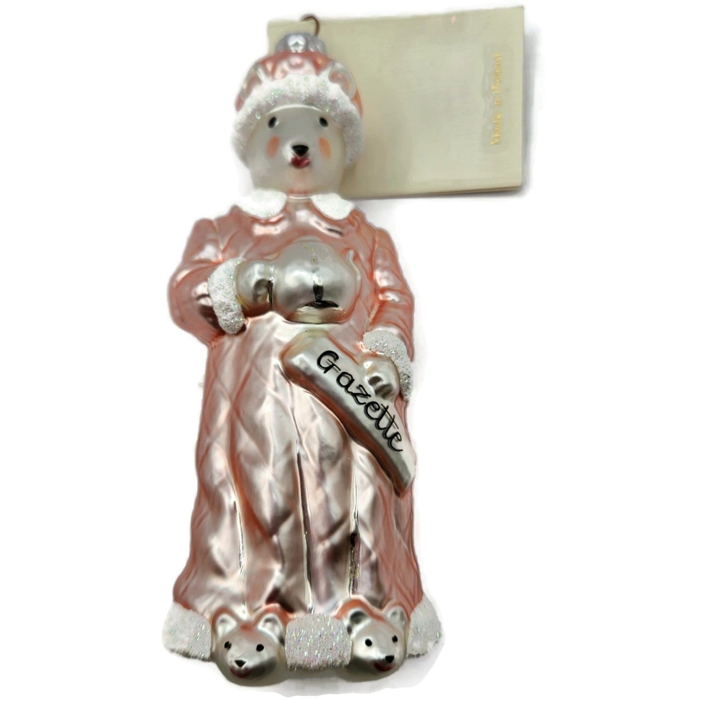 Patricia Breen Mrs Mouse Pink Gazette Hand Blown Glass Christmas Tree Ornament