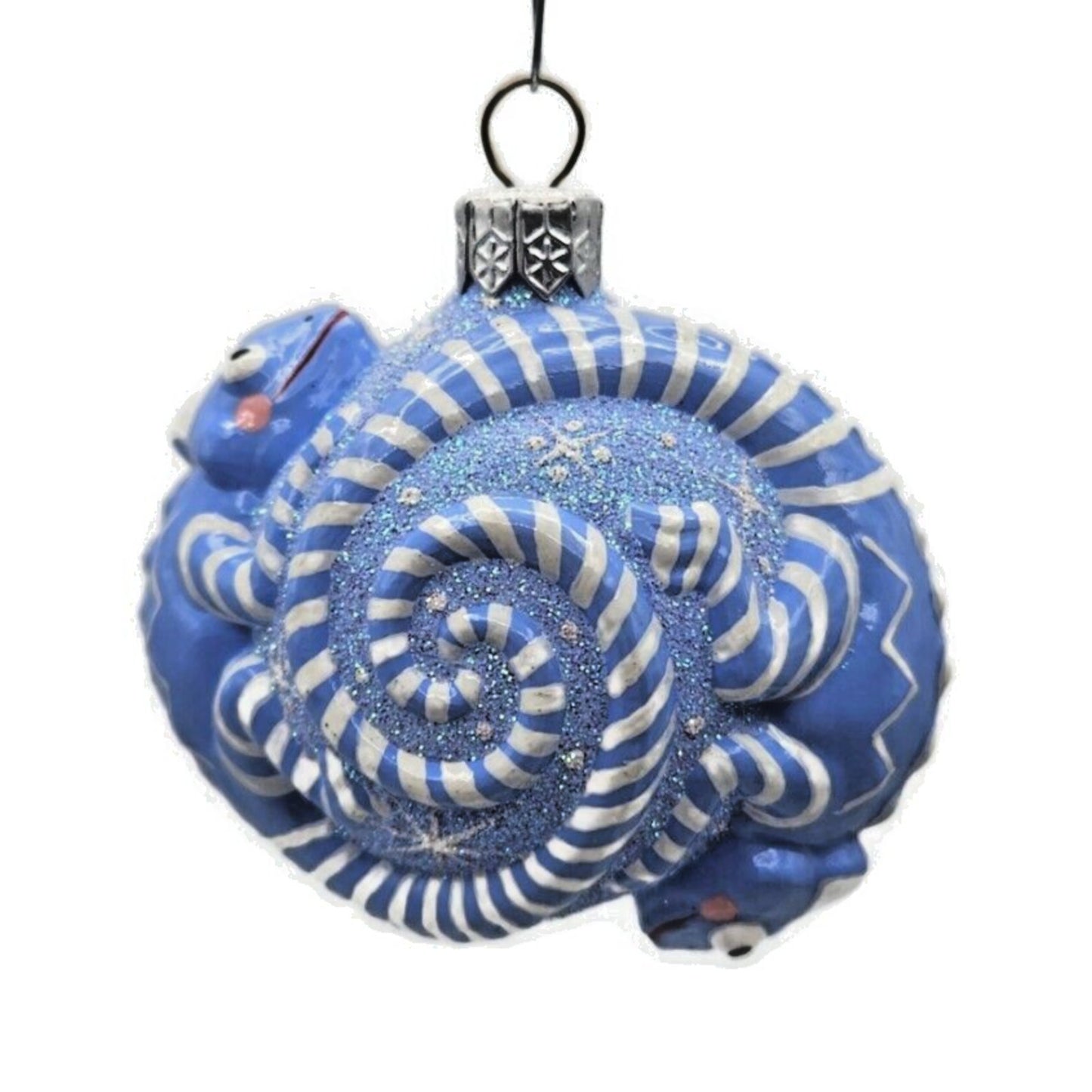 Ornament Patricia Breen Once Again for James Snowfaces Blue Chameleon Christmas