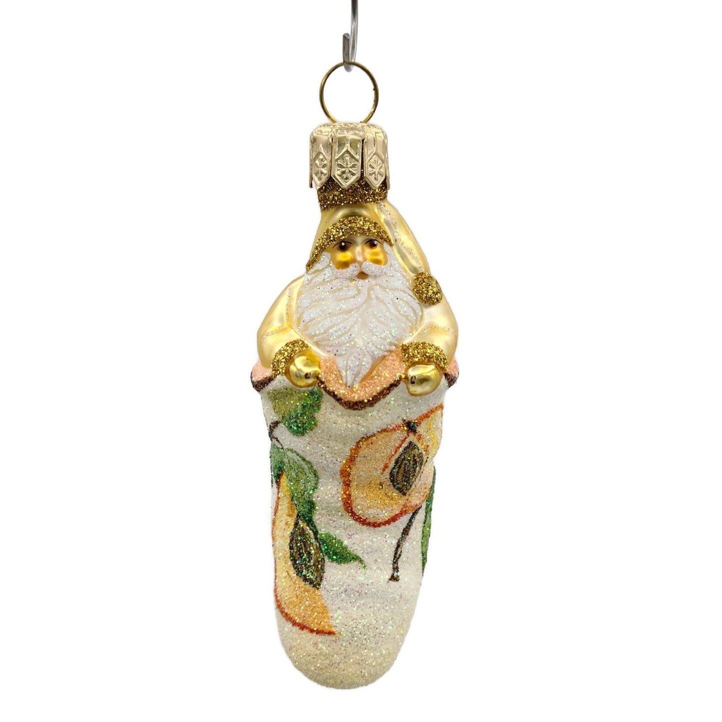 Patricia Breen Tiny Stocking Santa Peaches Christmas Holiday Ornament Peachtree