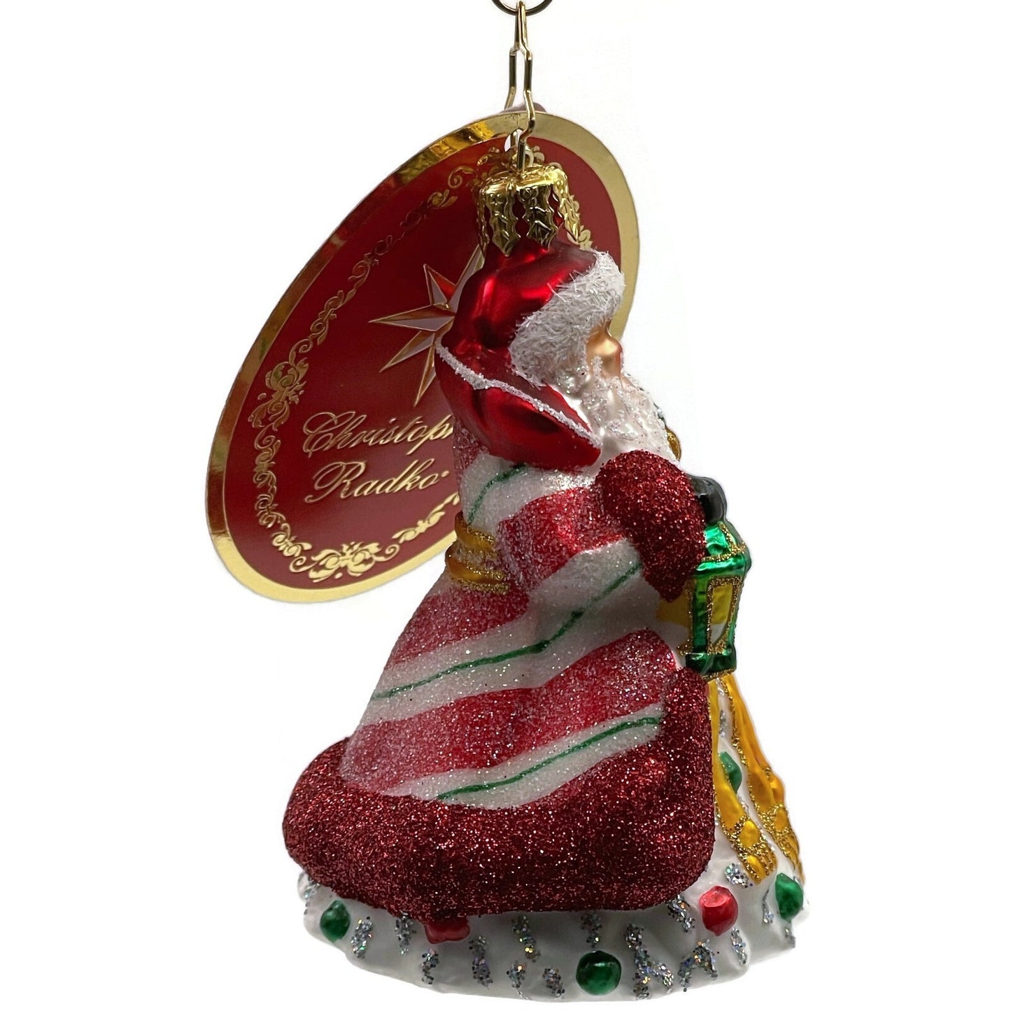 Christopher Radko Peppermint Sparkle Nicholas Gem Santa Claus Christmas Ornament