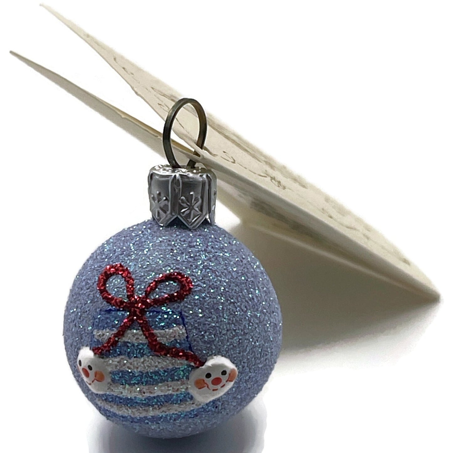 Patricia Breen Studio Gift Ball Present Snow Faces Blue Christmas Ornament CATZ
