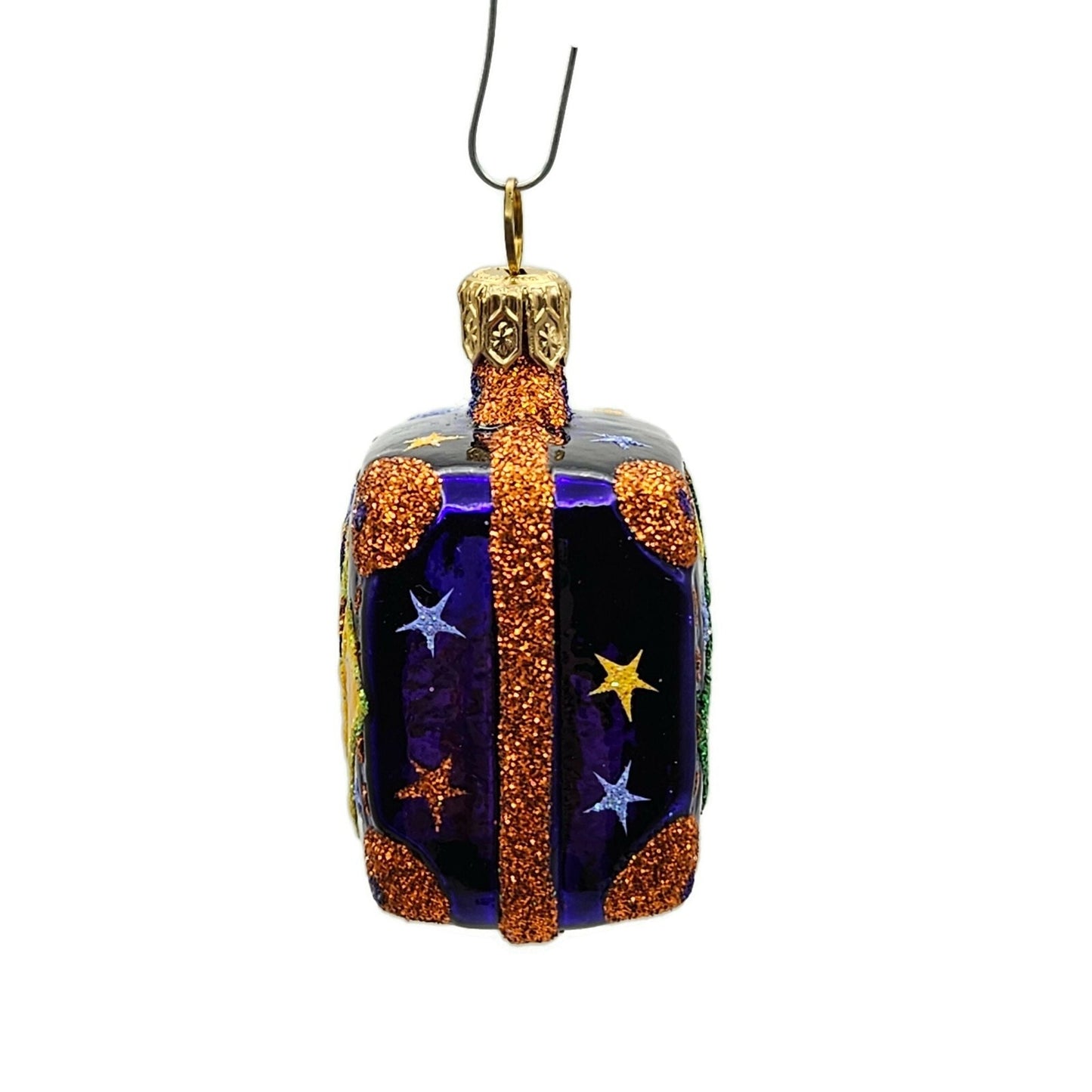 Patricia Breen Miniature Valise Halloween Purple Bats Christmas Tree Ornament