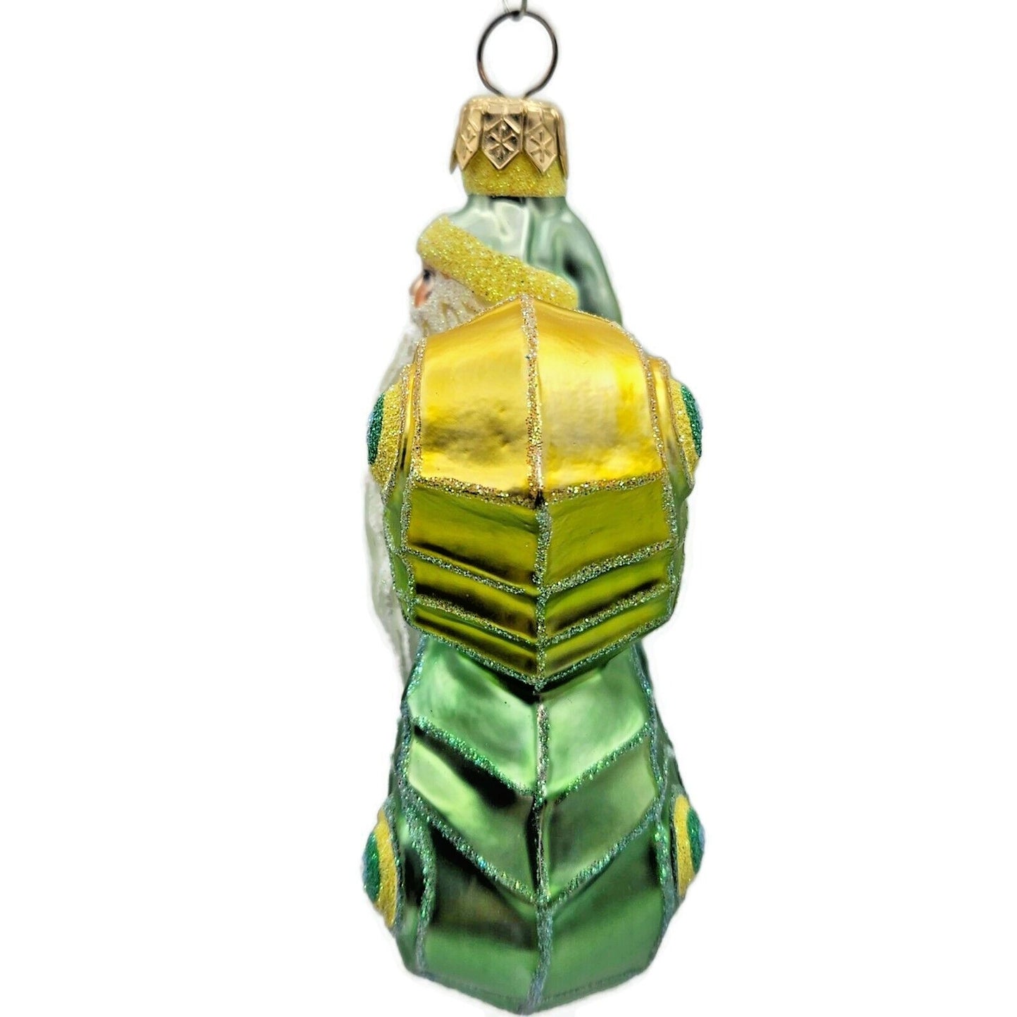 Patricia Breen Flutterby Santa Claus Yellow Green Spring Christmas Tree Ornament