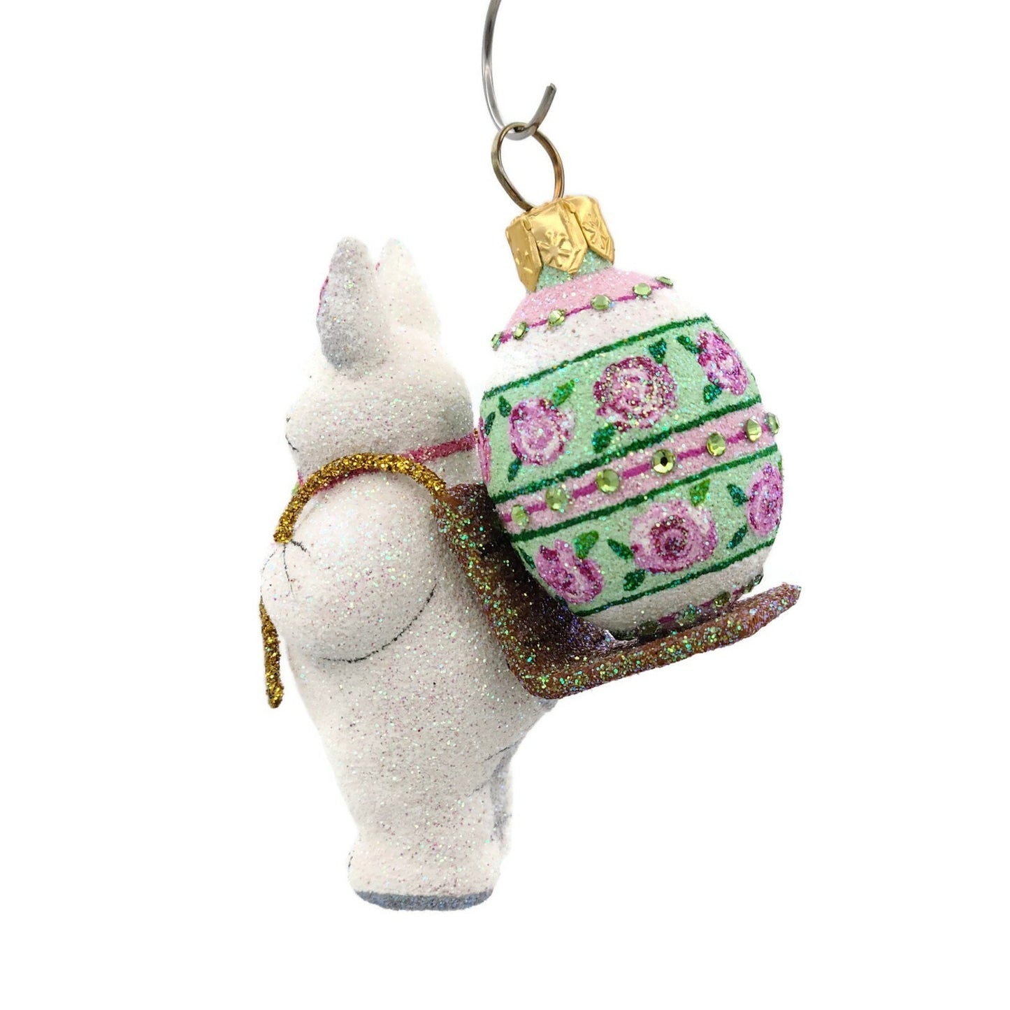 Patricia Breen Delivered With Care Pink Roses Easter Bunny Christmas Ornament